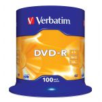 Verbatim 4.7GB DVD-R 16x Matt Silver Surface Cake 100 - 43549