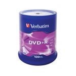 Verbatim 4.7GB DVD+R 16x Matt Silver Surface Cake 100 - 43551