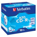 Verbatim AZO CD-R 52x 700MB Pack 10 Jewel Crystal - 43327