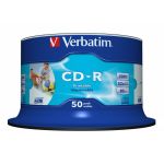 Verbatim CD-R 700MB 52X Spindle 50 Printable Inkjet Super AZO - 43438