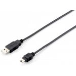 EQUIP CABO USB 2.0 A->MINI 5P M/M, 1.80M PRETO - 128521
