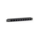 EQUIP POWER STRIP 9BAY CEE7/4 W. 1,8M CABLE, BLACK (19 ) - 333282