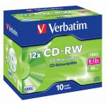 Verbatim 700MB 12x CD-RW Jewel Cased 10 Pack - 43148