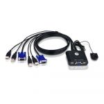 Aten 2-Port USB VGA Cable KVM Switch with Remote Port Selector - CS22U