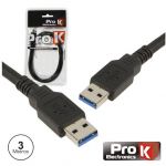 Prok Electronics Cabo USB 3.0 Tipo-a Macho / USB Tipo-a Macho 3M
