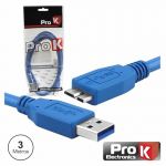 Prok Electronics Cabo USB 3.0 Tipo-a Macho / Micro USB Tipo-b Macho 3M
