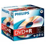 Philips DVD+R 4,7GB 16x Jewel Case 10 Unidades - DR4S6J10C