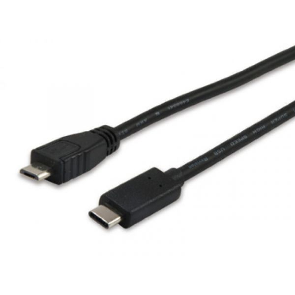Equip USB 2.0 Cable MicroB-C M/M 1,0m Type C - 12888407 | Kuantokusta