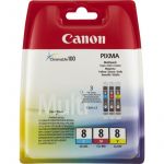 Tinteiro Canon CLI-8 Pack 3 Cores - 0621B029