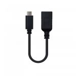 Nanocable Cable USB 3.1 Tipo C a USB Tipo A Macho/Hembra Black 15cm - 10.01.4201