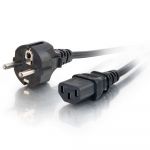 C2G Universal Power Cord Cabo de alimentaçao IEC 320 EN 60320 C13 CEE 7/7 (SCHUKO) (M) 1 m moldado preto Europa - 88542