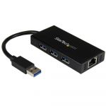 Startech Hub USB 3.0 Aluminio com Cabo 3 Portas e Ethernet - ST3300GU3B