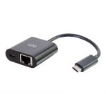 C2G Adaptador USB-C Ethernet W/Power Black - 82408