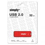 Simply USB 2.0, 32 GB, Tampa, Vermelho