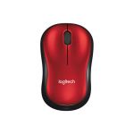 Logitech M185 Wireless Mouse Notebook Black Red