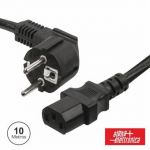 Cabo Alpha-Elettronica Alimentação Schuko Macho 3P / Iec C13 Fêmea 10M Preto