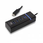 Ewent Hub 4x USB 3.1 Gen1 (USB 3.0) Type-C EW1137 Black