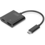 Digitus Adaptador USB-C para HDMI 4K + USB-C Black - DA-70856