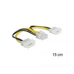 Cabo de Alimentação 2x 4pin Molex para 8pin EPS Macho 15cm - DELOCK83410