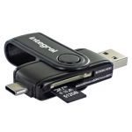 Integral Leitor Integral USB Tipo-A USB Tipo-C e cartão Micro SD