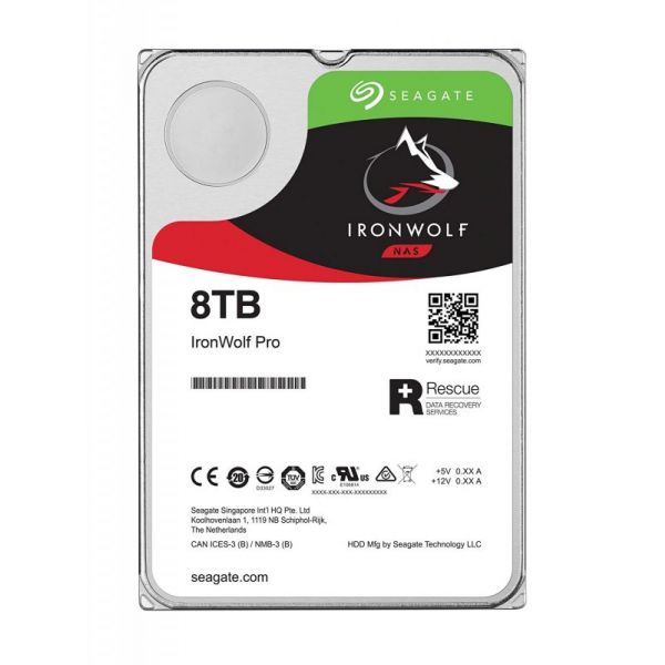 SEAGATE IRONWOLF PRO 8To HDD 3.5'' SATA 6Gbs 7200rpm 256Mo cache  (ST8000NT001) avec Quadrimedia