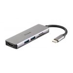 D-Link USB C Macho > 2 x USB 3.0 Tipo A Femea + 1 x HDMI + Leitor Cartões (Micro SD + SD) - DUB-M530