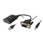 Equip Adaptador VGA para HDMI com Audio Black - 119038