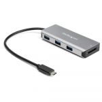 Startech Hub USB-C para 3x USB 3.0 com Leitor de Cartões Grey