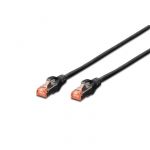 Digitus CAT 6 S-FTP patch cable, Cu, LSZH AWG 27/7, length 0.5 m, color black - DK-1644-005/BL