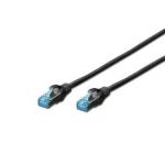 Digitus CAT 5e SF-UTP patch cable, PVC AWG 26/7, length 0.5 m, color black - DK-1532-005/BL