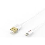 Ednet Apple charger/data cable, Apple 8pin - USB A M/M, 1.0m, iP5/6/7, High Speed, Nylon jacket, MFI, gold, si - 31061
