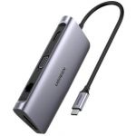 Ugreen Adaptador CM179 USB-C para 3xUSB 3.0 + HDMI + USB-C + VGA + RJ45 + SD/TF Cinzento 40873