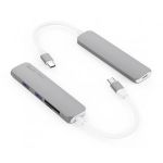 SilverHT Mini-Hub 4 en 1 USB Tipo-C a HDMI/USB 3.0/USB Tipo C Cinzento