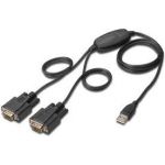 Digitus 1.5M USB 2.0 to RS232*2 Cabo Chipset: FT2232H - DA-70158