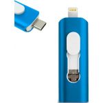 Cool Pen Drive USB 64GB 3em1 Lightning Tipo-c Micro-usb Azul Tipo-c