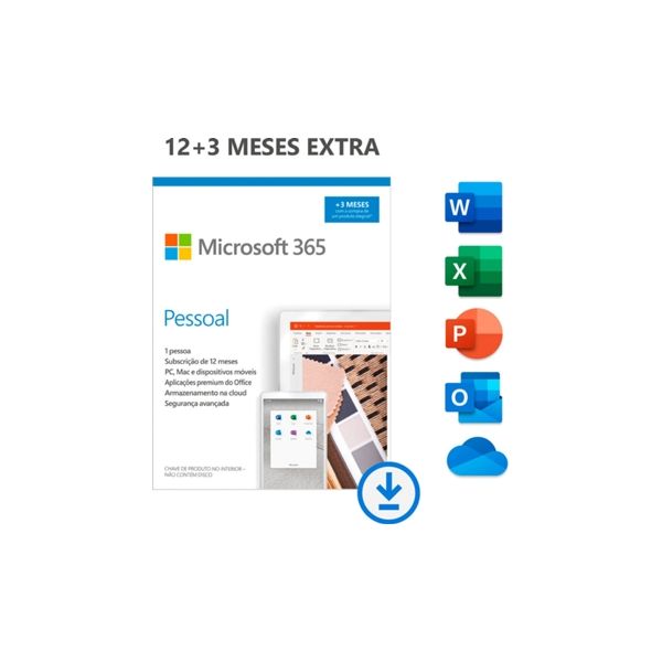 Microsoft Office 365 Pessoal ESD 1 Utilizadores 15 Meses Formato microsoft-office-365-pessoal-esd-1-utilizadores-15-meses-formato