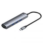 Baseus Tipo-C para USB 3.0/ HDMI/ RJ-45 Cinzento