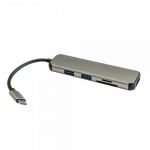 3GO Hub USB Tipo-C para 2x USB 3.0/ HDMI/ Leitor Cartões SD Cinzento (HUB2UCRH)