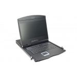 Digitus Modularized 48,3cm (19") TFT console with 1 port KVM, IT keyboard, RAL 9005 black
