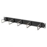 Digitus 1U Cable Management Panel 5x Steel Rings 40x75 mm, Black (ral 9005) - DN-97667