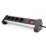 Digitus 4-way Office Power Strip With 2x usb On/off Switch, Alu-housing, usb Out: 5V/2A, Bl/si - DA-70614