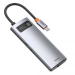 Baseus Hub Metal Gleam USB-C para USB 3.0/RJ-45/HDMI/USB-C Cinzento