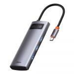 Baseus Hub Metal Gleam USB-C para USB 3.2/USB-C/HDMI Cinzento