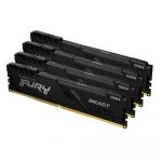 Memória RAM Kingston 32GB Fury Beast Black (4x 8GB) 3200Mhz DDR4 CL16 1Rx8 - KF432C16BBK4/32