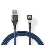 Cabo USB USB 2.0 USB-A macho USB Type-C ? macho 480 Mbps Chapado en oro 1.00 m Redondo Nylon / Trenzado Azul / Black Caja de ventana GCTB60600BK10