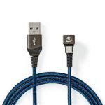 Cabo USB USB 2.0 USB-A macho USB Type-C ? macho 480 Mbps Chapado en oro 2.00 m Redondo Nylon / Trenzado Azul / Black Caja de ventana GCTB60600BK20