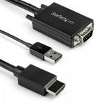 StarTech Adaptador VGA para HDMI com Áudio USB 2m Preto