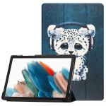 Capa Flip para Samsung Galaxy Tab A8 2021 10.5 X200 X205 Leopardo