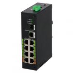 X-Security Switch ePoE 8 Portas PoE + 1 Uplink RJ45 + 1 SFP Velocidade 10/100 Mbps Potência 60 W por porta Potência máxima total 120 W Norma IEEE802.3at (PoE) / af (PoE+) XS-SW1008EPOE-120-DIN