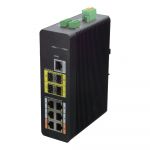 X-Security Switch HiPoE 6 Portas PoE (RJ45) + 4 Porta Uplink (SFP) Velocidade 10/100/1000 Mbps Consumo máximo 120W 2 Portas HiPoE Instalação do trilho DIN | Gerenciável até 2 XS-SW1006HIPOE-MFG-120-DIN